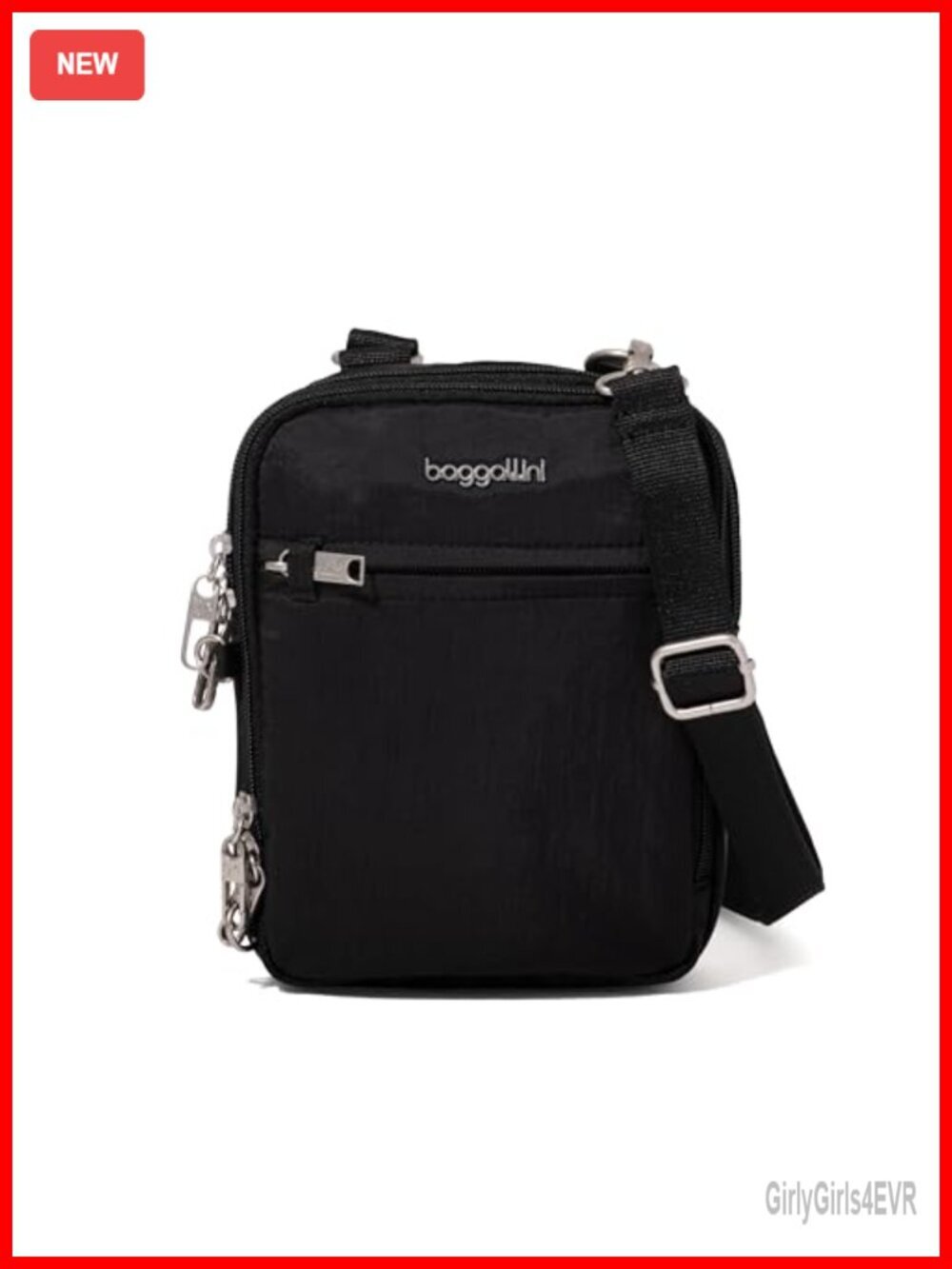Anti-theft Mini Crossbody Bag with Locking Zippers & RFID